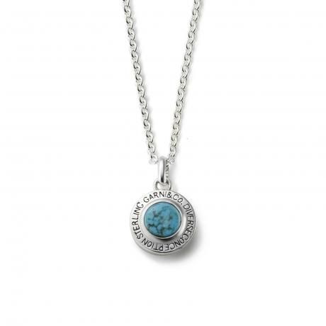 GARNI / Round Stone Pendant - L (BLUE)