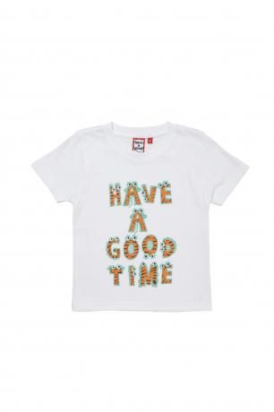 have a good time / KIDS ANIMAL LOGO S/S TEE (WHITE)