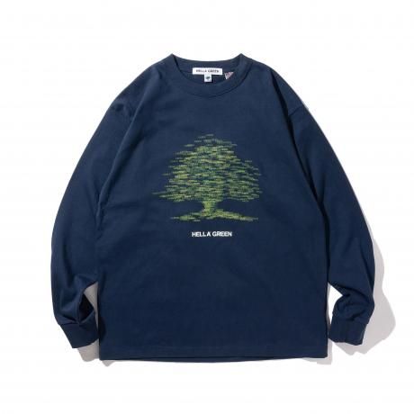 HELLA GREEN / Tree L/S T-shirt (NAVY)