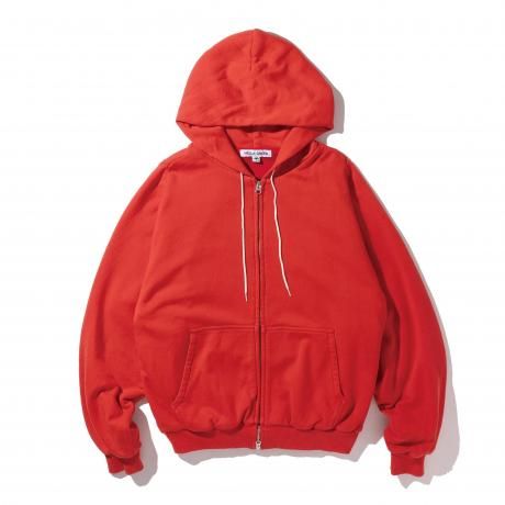 HELLA GREEN / Semi raglan Zip Hoodie (RED)