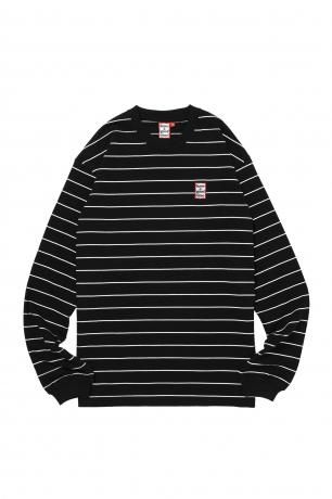 have a good time / MINI FRAME EMB STRIPED L/S TEE (BLACK)