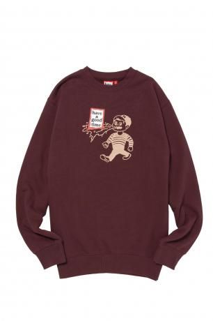 have a good time / THROW UP MAN FRAME CREWNECK FL (MAROON)