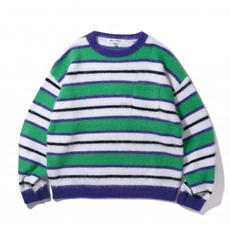 HELLA GREEN / Border Knit sweater (GREEN)
