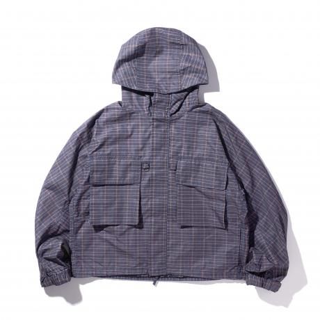 HELLA GREEN / Check Nylon jacket (BROWN)