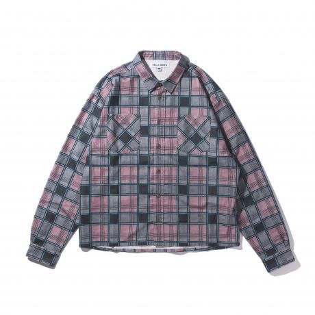 HELLA GREEN / Hand drawn Check Shirts (RED)