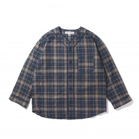 HELLA GREEN / Flannel Baseball Shirts (NAVY)