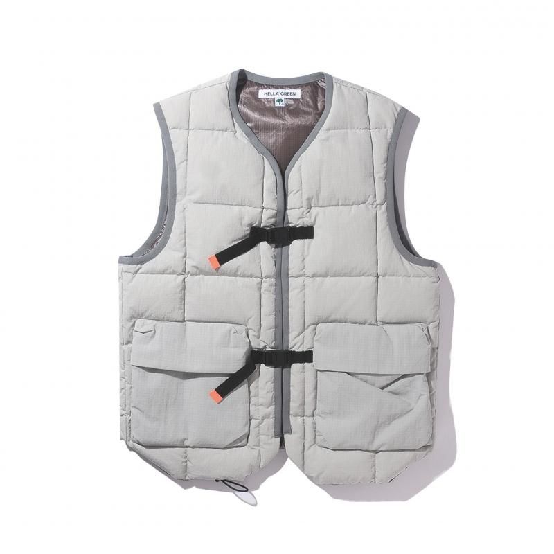 Ripstop Nylon Down Vest | HELLA GREEN | SQUASH