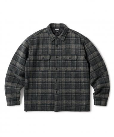 FTC / QUILTED LINED PLAID NEL SHIRT (BLACK)