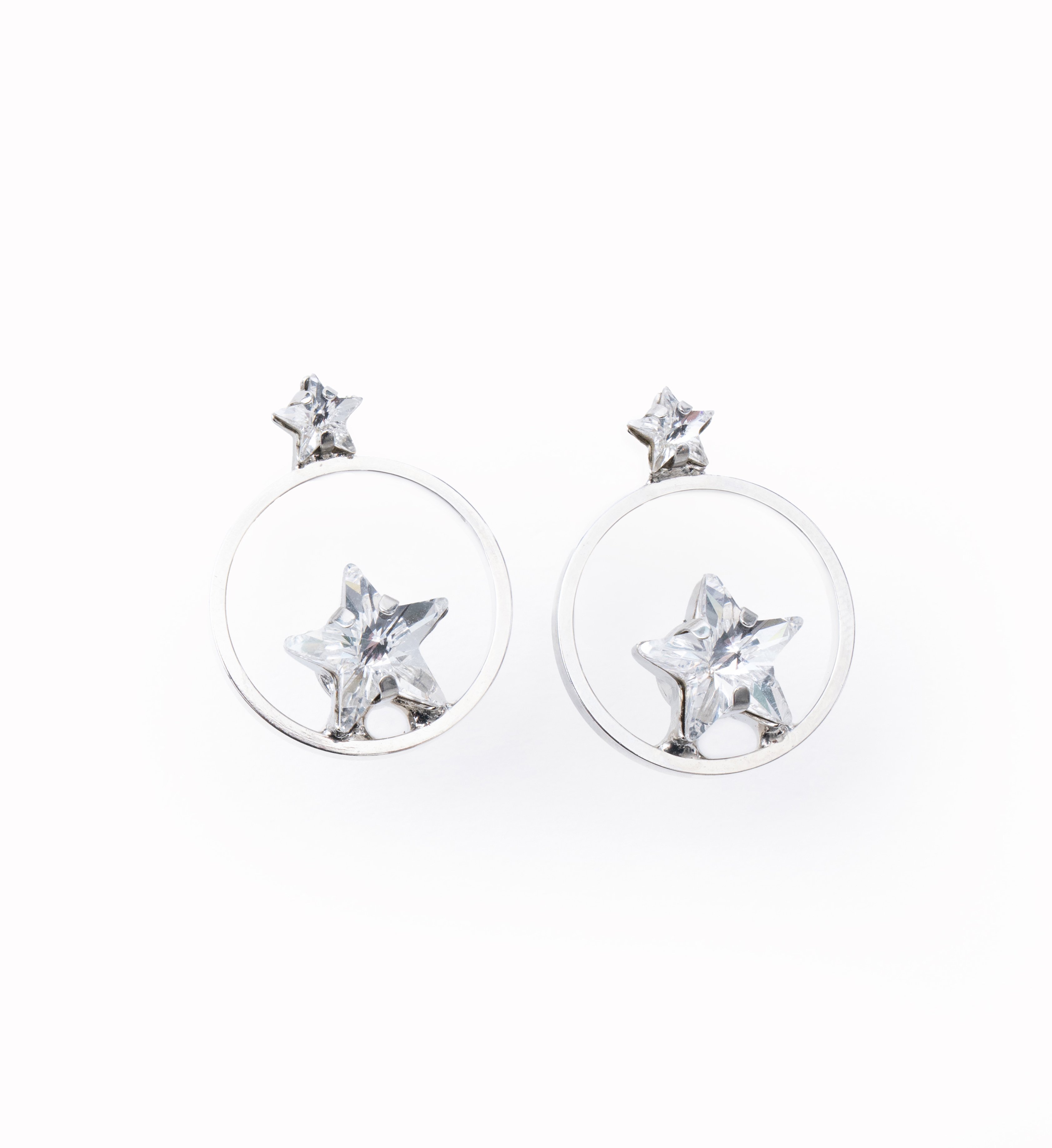 cosmos circle mini star pierces (earrings) silver