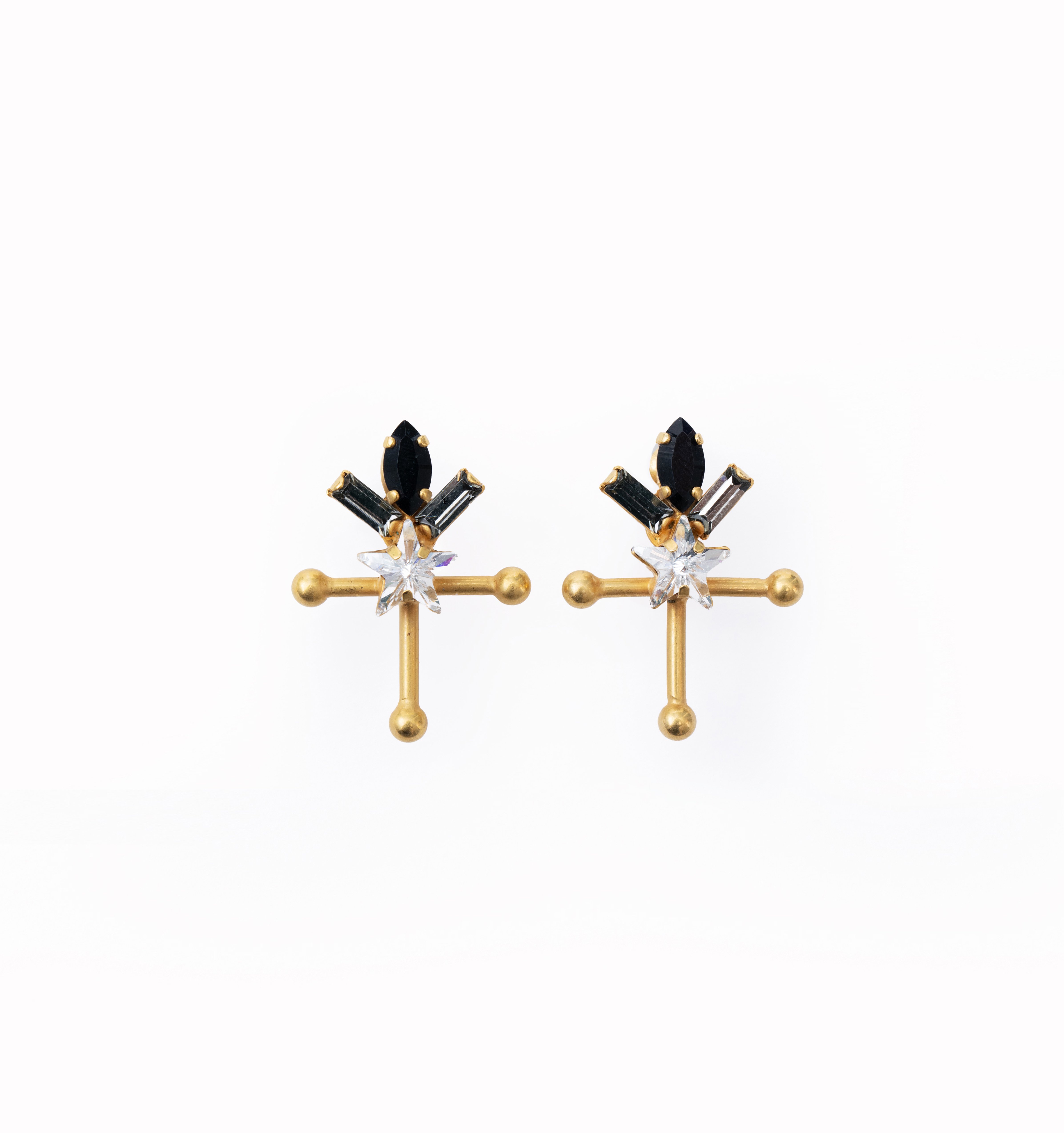 cosmos star cross pierces (earrings) gold