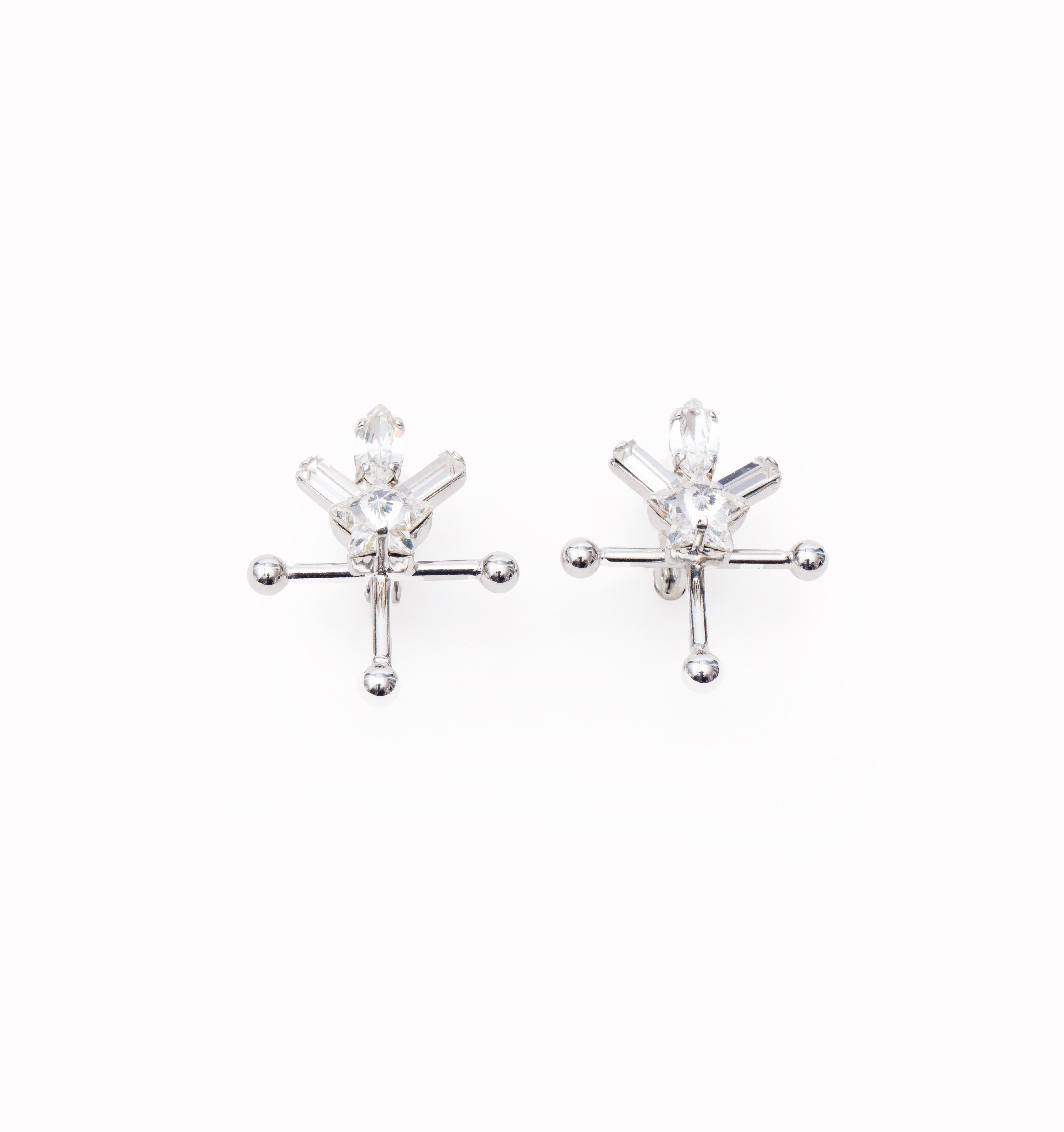 cosmos star cross pierces (earrings) silver