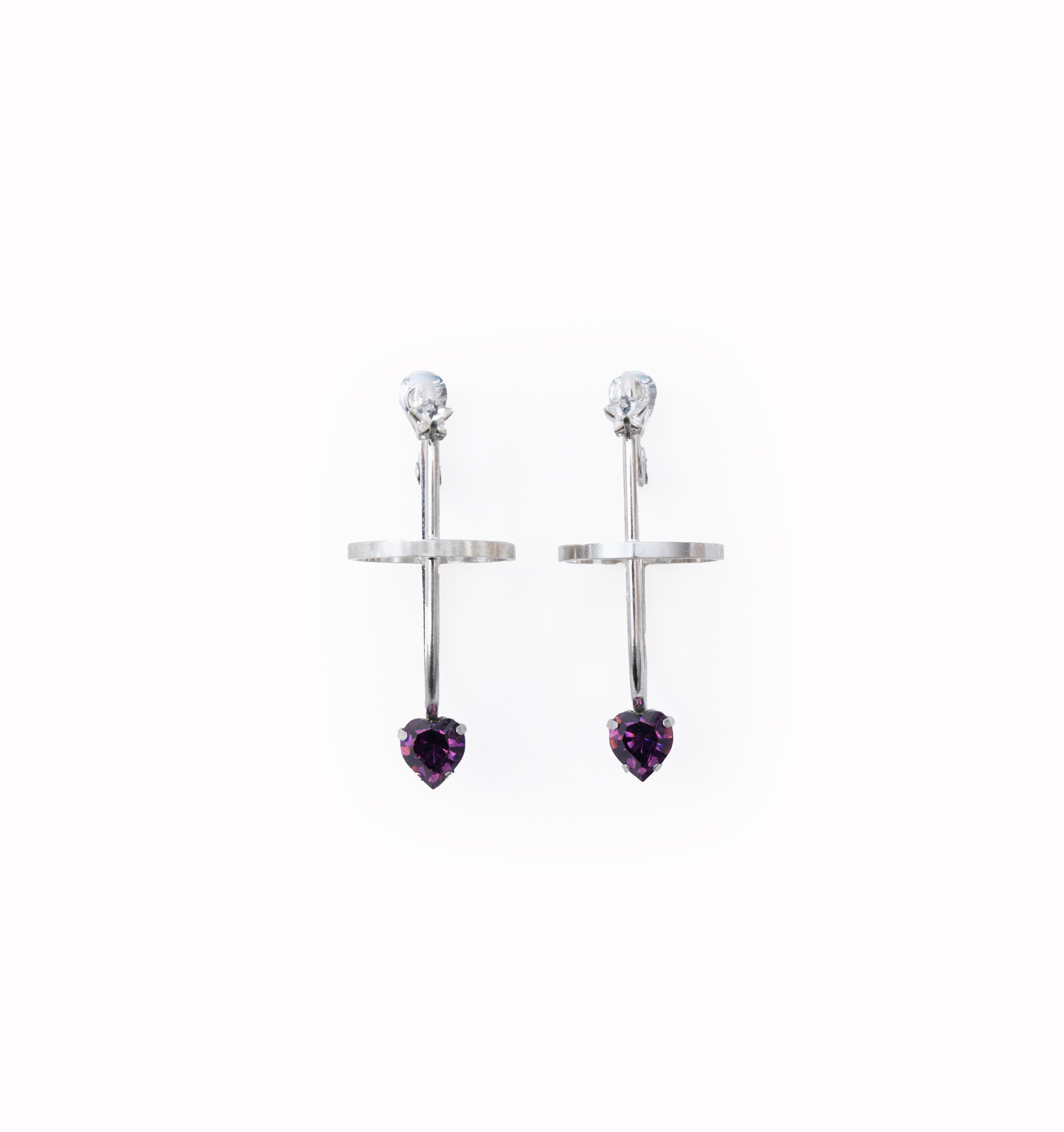 cosmos saturn earrings heart pierces (earrings) silver