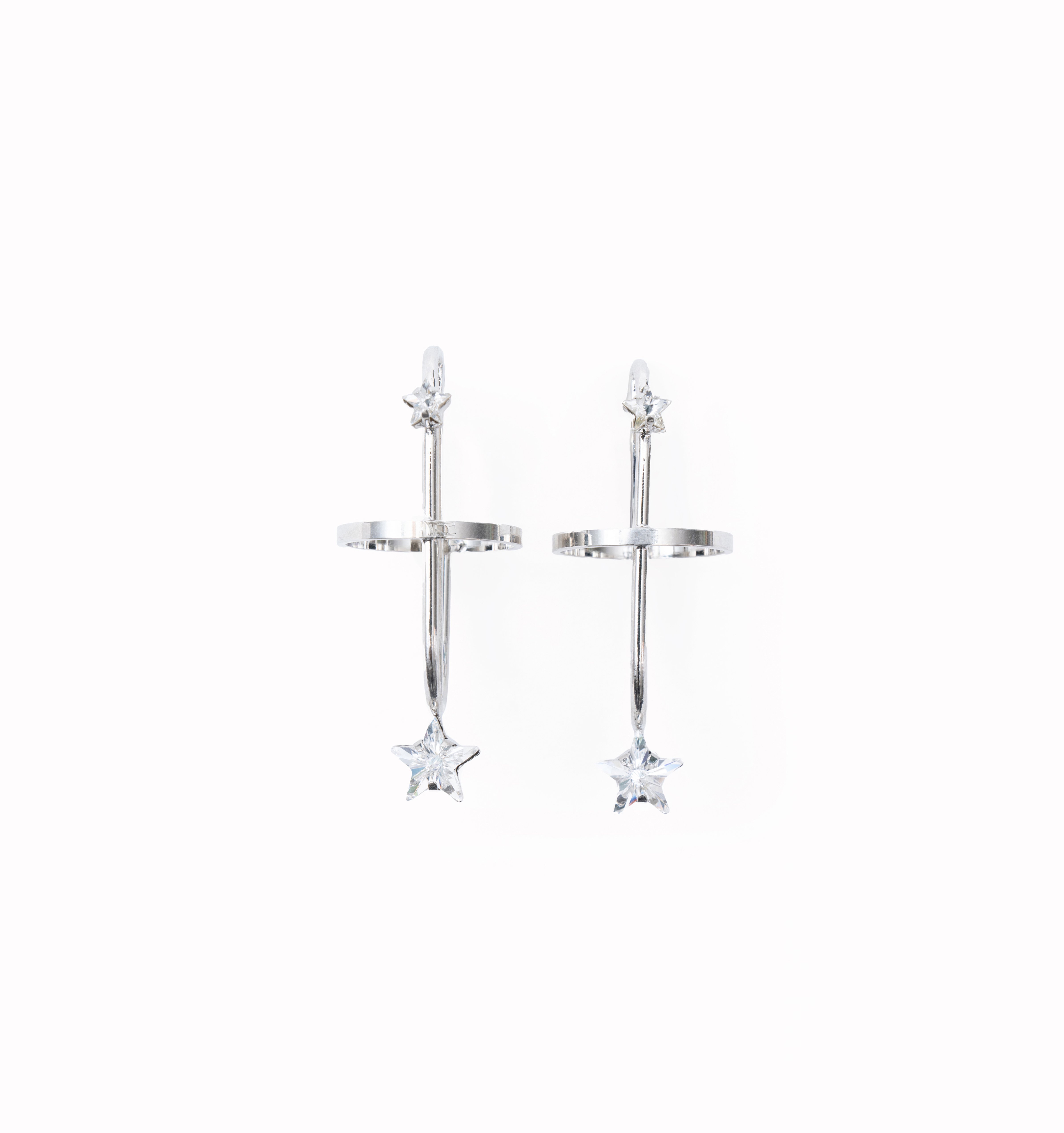 cosmos saturn earrings star pierces (earrings) silver