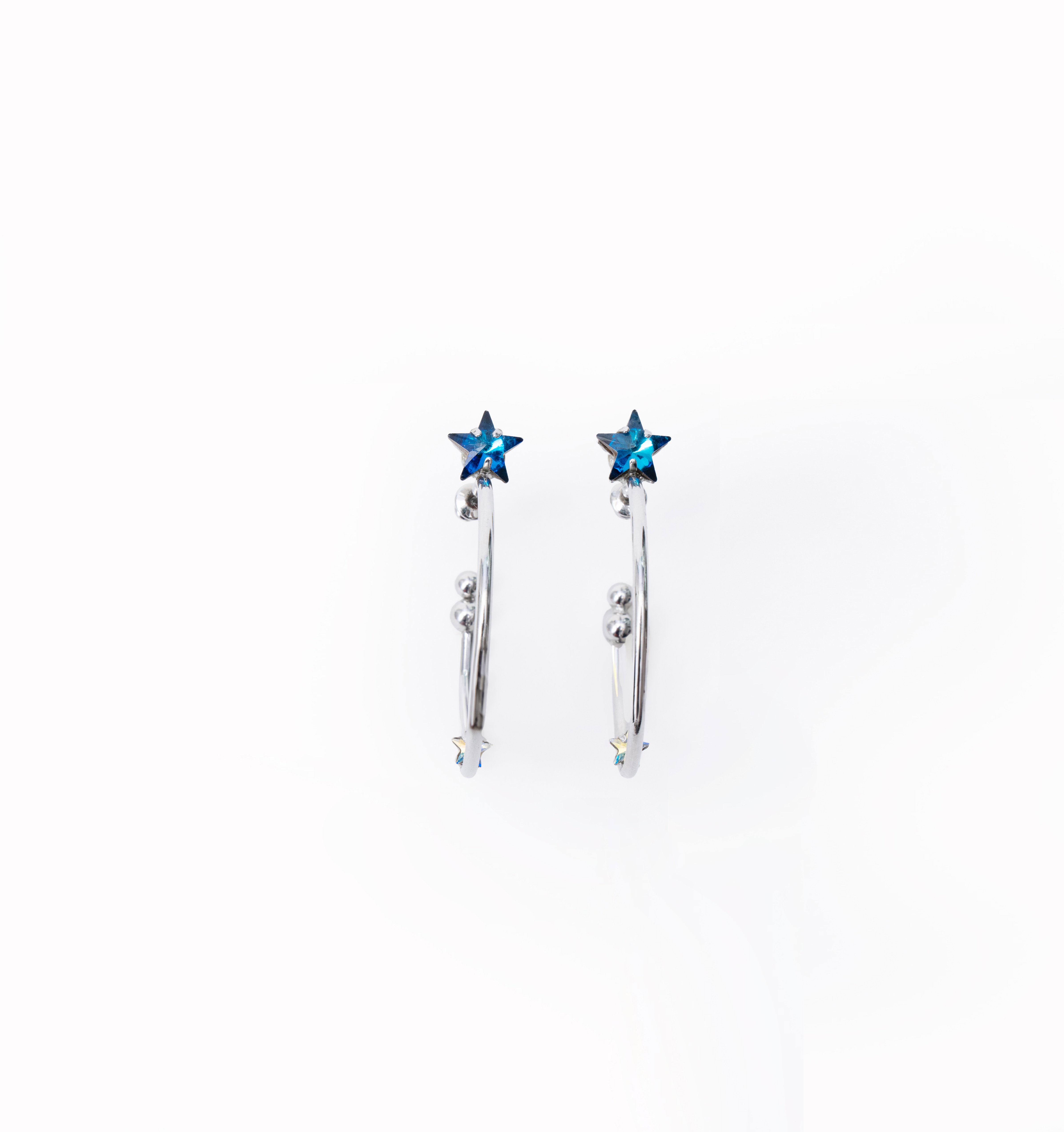 cosmos hoop star pierces (earrings) silver