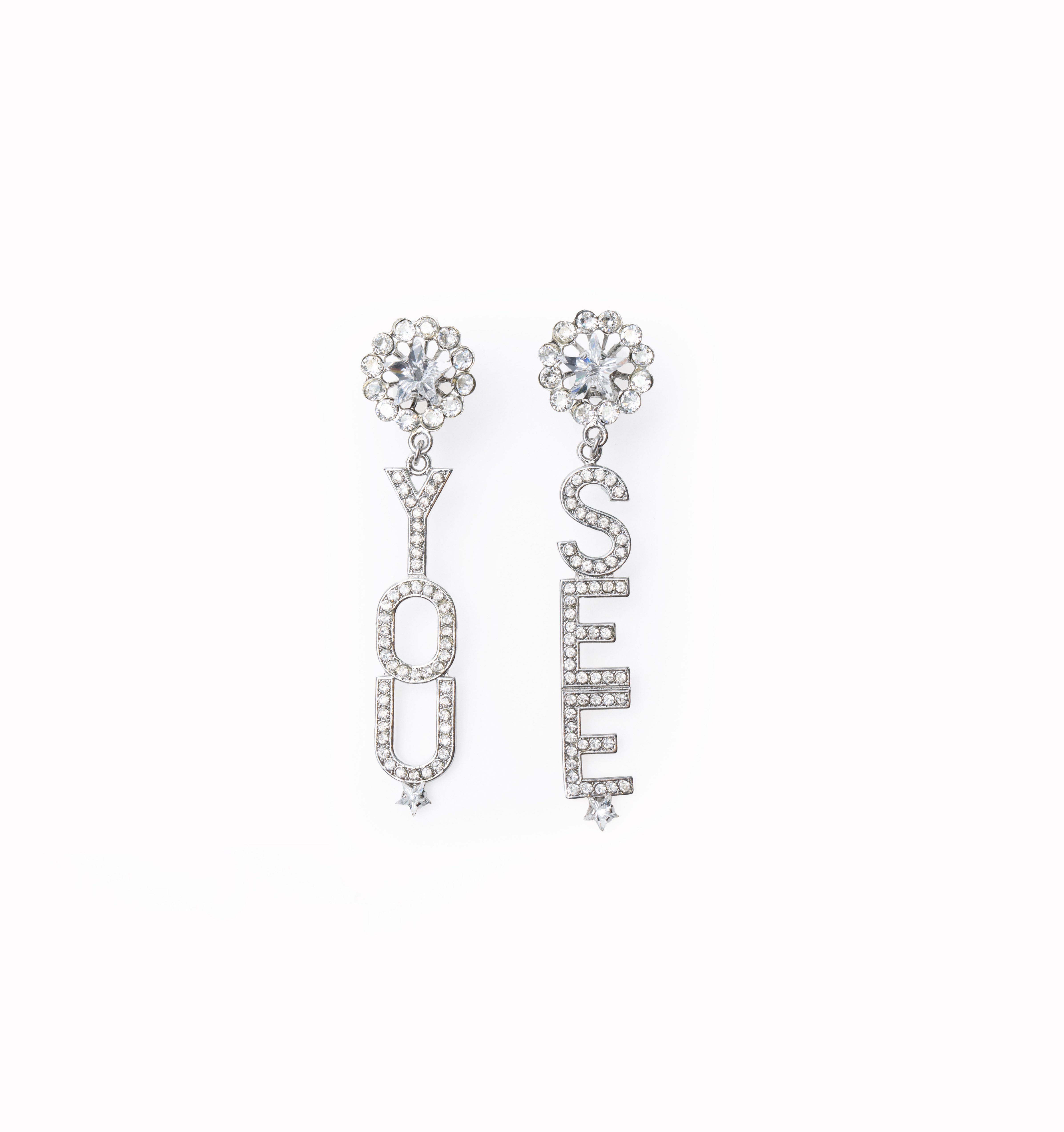 alphabet see you pierces (earrings) silver