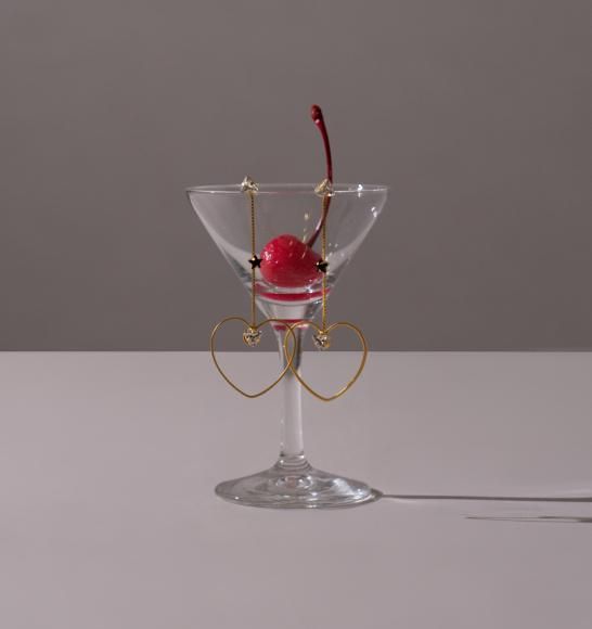 ハートフープチェーンピアス(イヤリング) SET