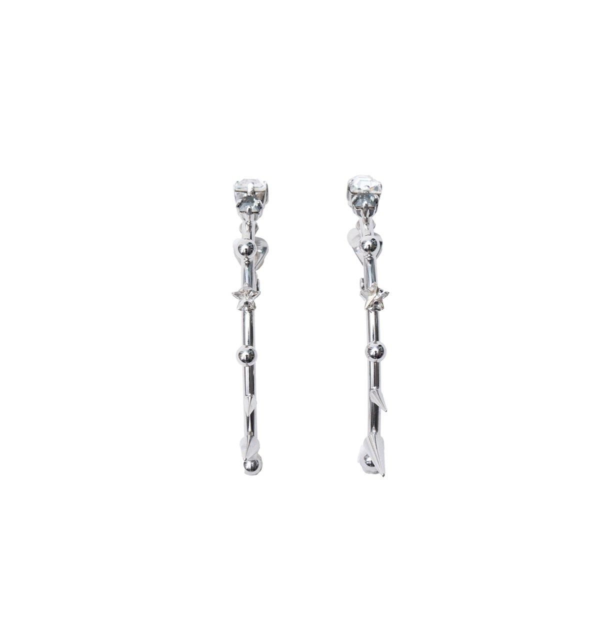 grm.mm ∞プロフ必読∞様♡14kgf アバロンとエメラルドピアス strong half hoop sharp pierces (earrings) silver -RISHDECO