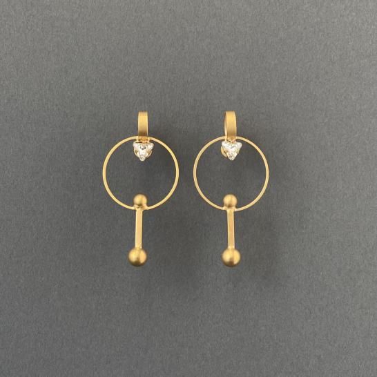 future ring short pierces (earrings) gold