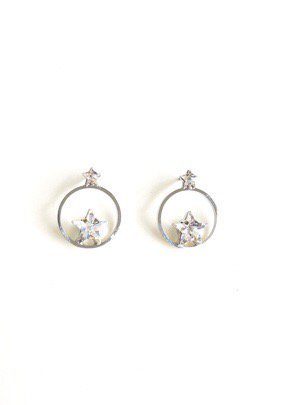 cosmo circle mini star earrings