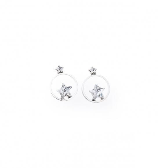 cosmo circle mini star earrings