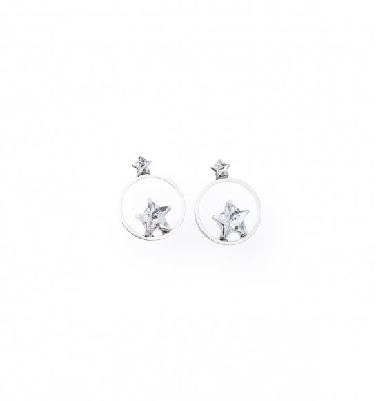  cosmos circle mini star pierces (earrings) silver