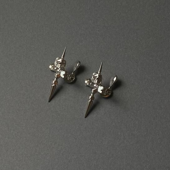 cross sharp strong earrings