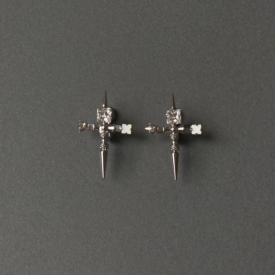  strong cross sharp pierces (earrings)  silver