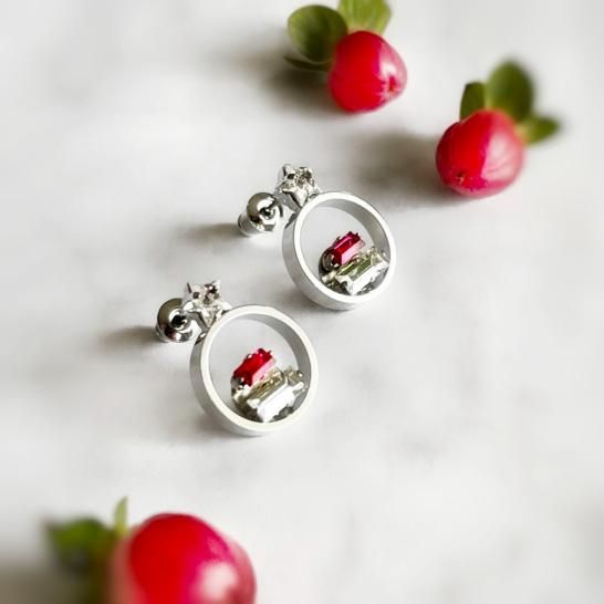 romantic mini circle earrings