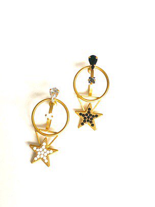 cosmo big circle star earrings