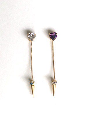 heart love arrow pierces (earrings) gold   