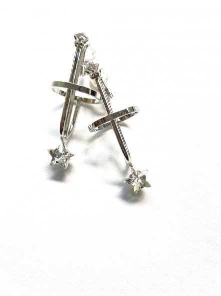 cosmos saturn earrings star pierces (earrings) silver