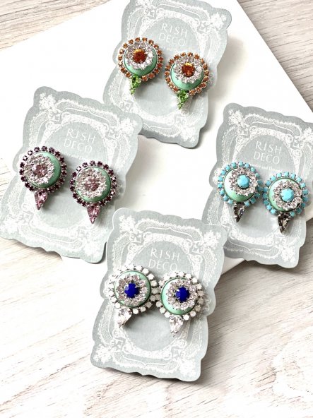 flower isabella shiny  pierces (earrings) silver