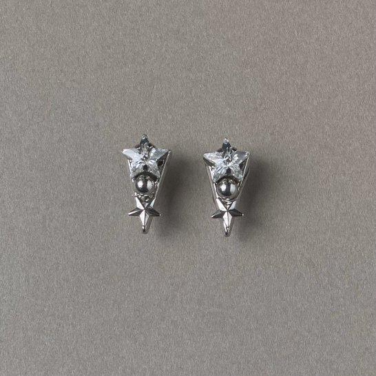  cosmos double star vector pierces (earrings) silver