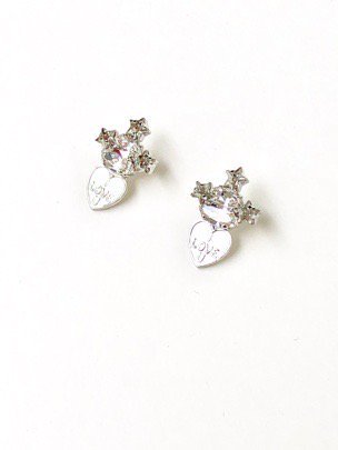 romantic love mini pierces (earrings) silver