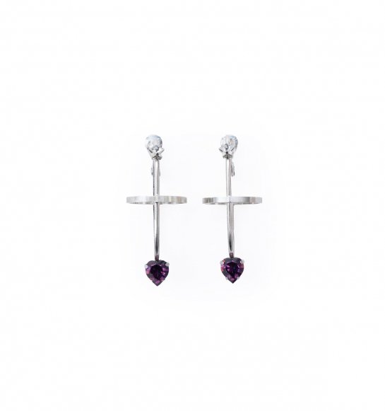  cosmos saturn earrings heart pierces (earrings) silver   