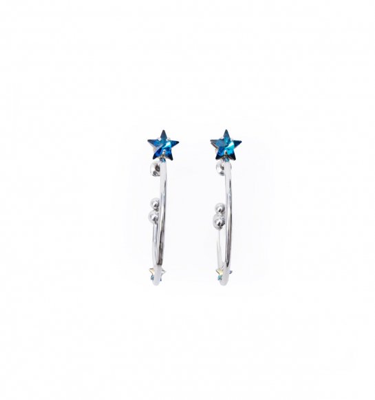  cosmos hoop star pierces (earrings) silver     