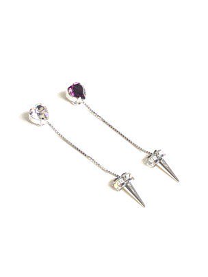 heart love arrow pierces (earrings) silver