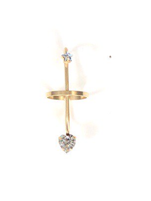 cosmos saturn earrings heart pierces (earrings) gold  