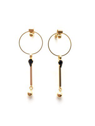 future ring long pierces (earrings) gold
