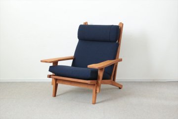 Hans J.Wegnerハンス・J・ウェグナー/ハイバックソファ「GE375」(オーク・ネイビー)/デンマーク家具/K205-33b -  北欧アンティークとデンマーク家具の店：ハミングジョー