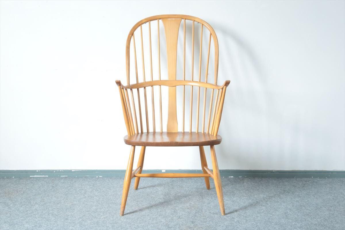 イギリス アンティーク アーコールチェア ERCOL フープバック 木製椅子 曲木 家具 P-628