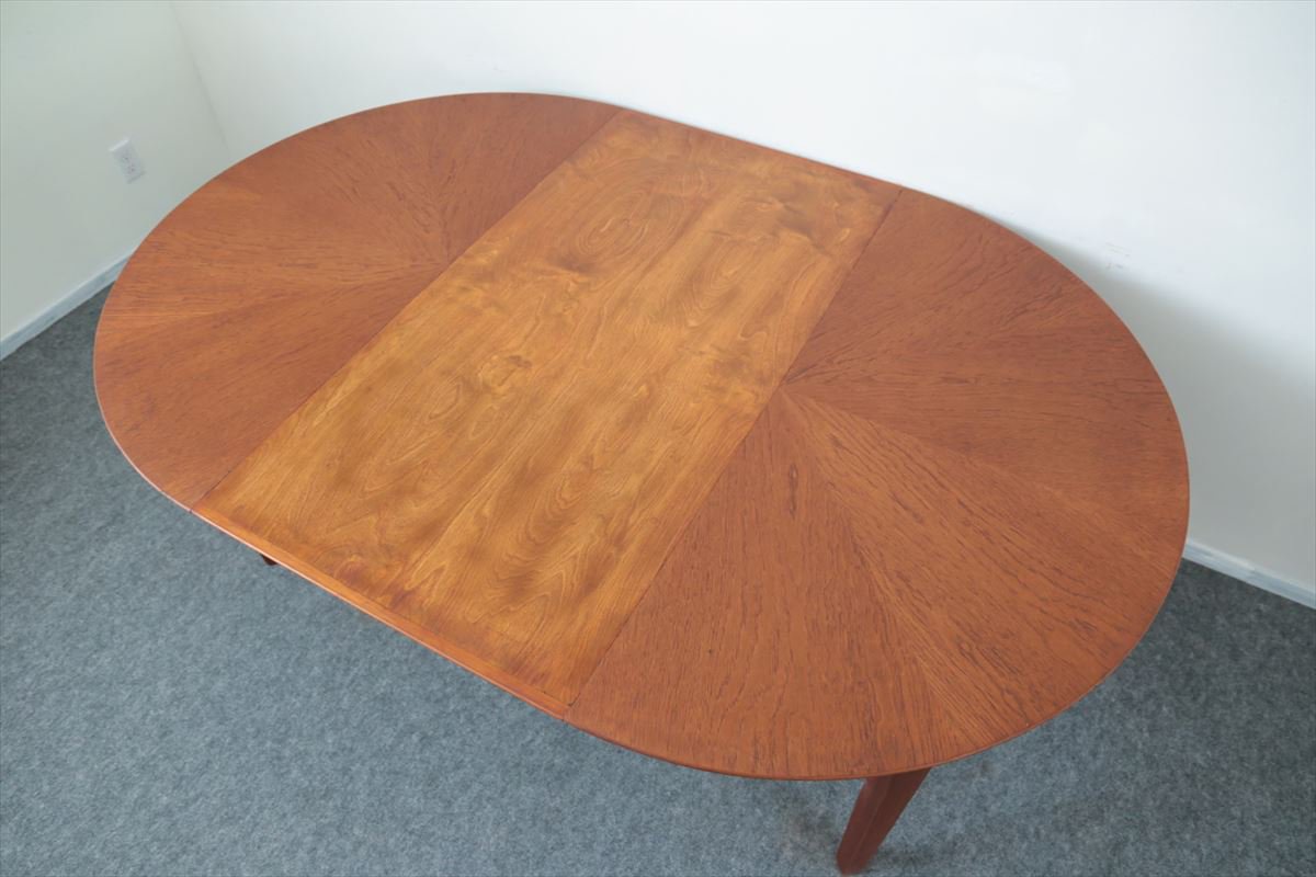 丸テーブル（チーク・エクステンション・中板2枚）/125×125/デンマーク 