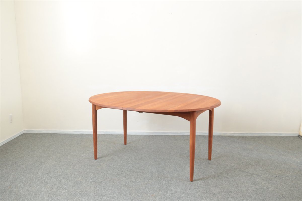 楕円テーブル（チーク・エクステンション・中板2枚）/147×120 