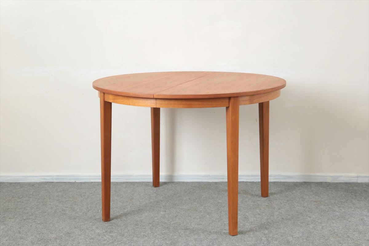 丸テーブル（チーク・エクステンション・中板2枚）/105×105 