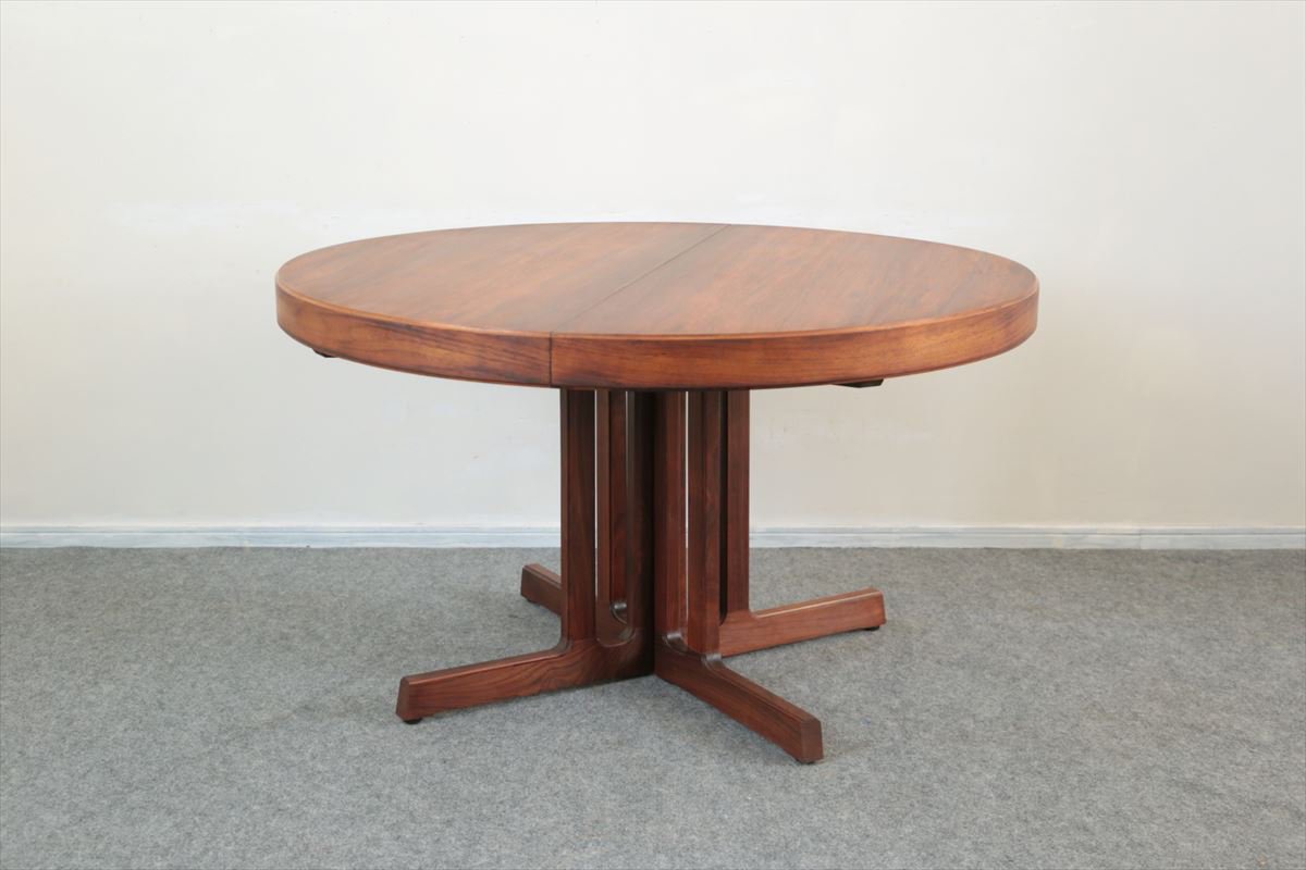 丸テーブル（ローズウッド・エクステンション・中板1枚）/128×128 