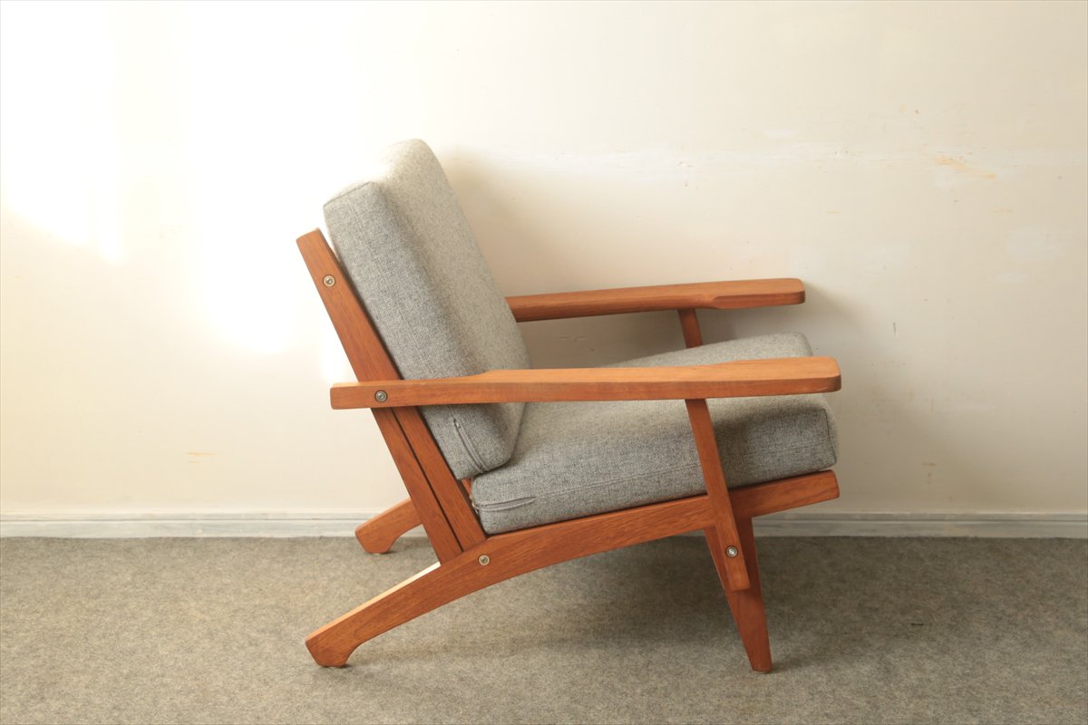 Hans J.Wegnerハンス・J・ウェグナー/ソファ「GE370」(チーク・Hallingdal・GY)/デンマーク家具/K227-82b -  北欧アンティークとデンマーク家具の店：ハミングジョー