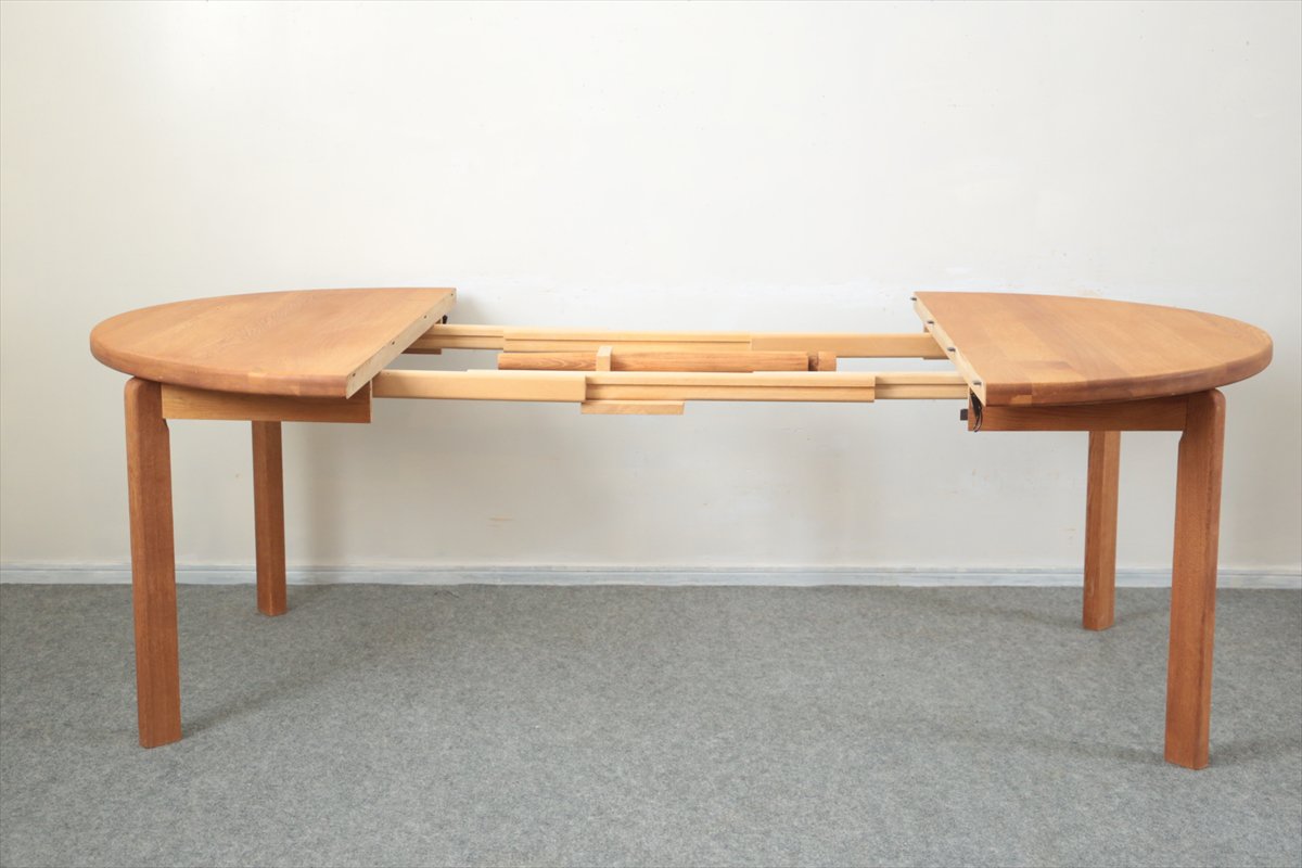 丸テーブル（チーク・エクステンション・中板1枚）/115×115/デンマーク 