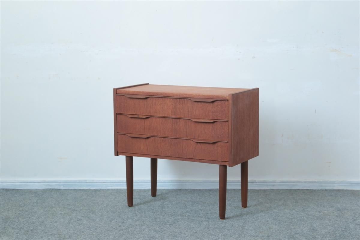 3段ミニチェスト(チーク)/デンマーク家具/I227-19 - 北欧