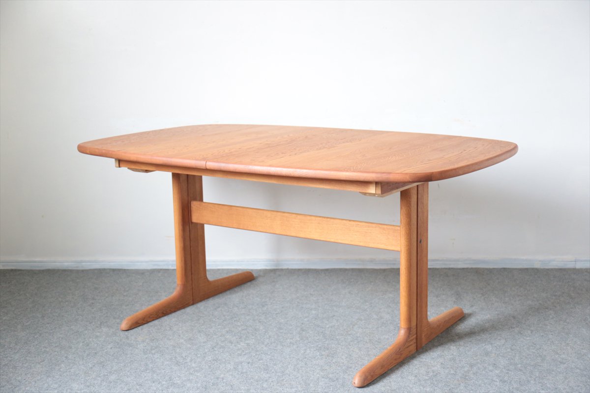 楕円テーブル（オーク・エクステンション・中板2枚）/164×100/デンマーク家具/K227-60 -  北欧アンティークとデンマーク家具の店：ハミングジョー