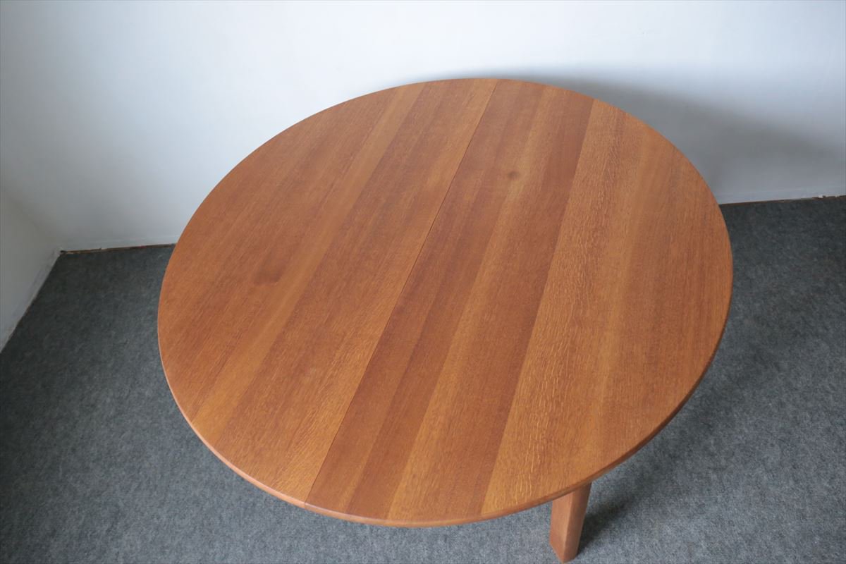 丸テーブル（オーク・エクステンション・中板2枚）/128×128/デンマーク 